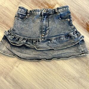 Girls Chelsea & Violet Blue Denim Ruffle Skirt Size 6